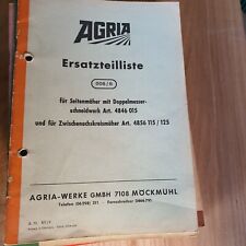 Original Ersatzteilliste Agria 008/8 für Doppelmessermähwerk Seitenmäher