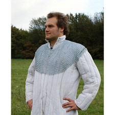 Kettenkragen, unvernietete Rundringe, Ø 9mm, verzinkter Stahl Rüstung Kettenhemd