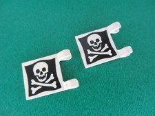 Lego 2x Fahne Flagge bedruckt Piraten Ritter 2335p20 (080123H1)