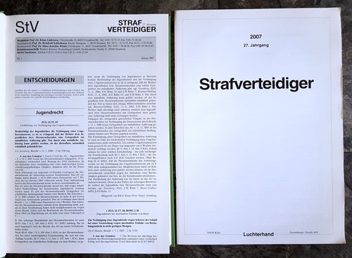 Stv 2007 strafverteidiger - stv,