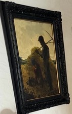 Ölgemälde Bauer Ernte