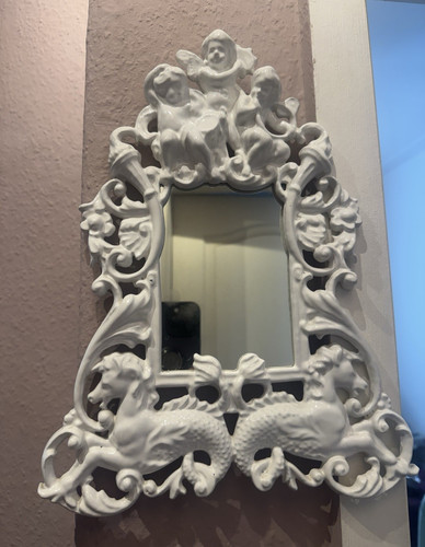 Wandspiegel weiß ornamente - wandspiegel,