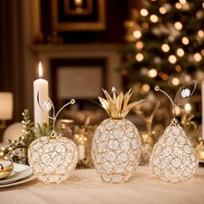 Set 3 Kristallen Metall Apfel