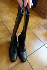 Schwarze Echtleder Stiefel mit