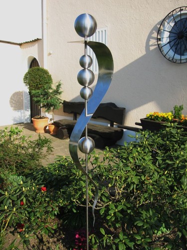 Stele edelstahlkugel gartedeko - edelstahlkugel,