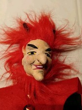  Dresdner Handpuppe Kasperpuppe Teufel mit Beinen 47 cm lang. Unbespielt