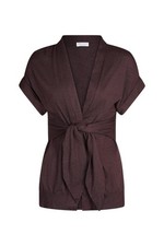 Brunello Cucinelli Pullover Cardigan Kaschmir und Seide kurzarm braun M/L neu