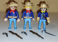 PLAYMOBIL WESTERN KONVOLUT - US KAVALLERIE FIGUREN MIT GEWEHREN - NORDSTAATLER