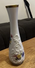 Vase Weiß Goldrand Vintage