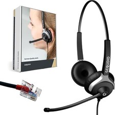 Headset 2-Ohr für Yealink Snom AVAYA Grandstream Telefone, mit Anschluss Kabel
