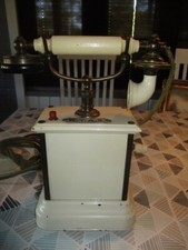 Tolles altes Telefon mit Kurbel um 1910 Dänemark KTAS klasse Zustand weiß