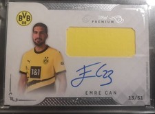 Emre Can Auto On Card Match Worn Relic Jersey /51 Topps BVB Dortmund Premium