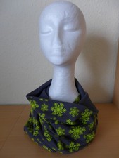 Wende Loop - Schal - Schlauchschal - Handmade - Schneeflocken, Jersey Hilco