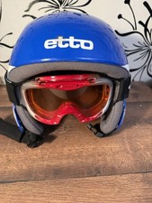 Etto Kinder Skihelm + Alpina Skibrille Set Snowboard Helm Brille