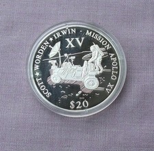 Medaille 20 Dollars Liberia Apollo Silbermedaille 999 Ø =25mm Gewicht: 19,8Gramm