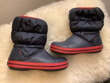 CROCS PUFF BOOT SCHNEESTIEFEL GR. J 3 34/35 ?❤️TOP ?HERBST/WINTER Blau/rot