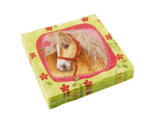 CHARMING HORSES Pferde Party Geburtstag 1 Pack mit 20 Servietten Bild Pferd rosa