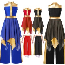 Kinder Mädchen Outfit Party Set Professional Tanzbekleidung Farbblock Lyrisch