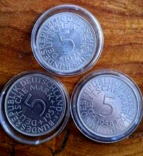 5 DM Silberadler Münzen 1951j
