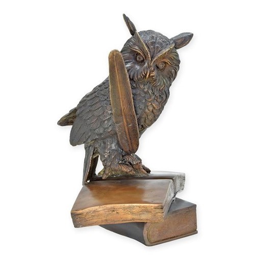 Bronze skulptur eule der - bronze,