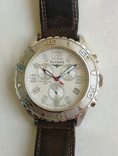 Elysee Chronograph Armbanduhr Herrenuhr Edelstahl Made In Germany Batterie Neu