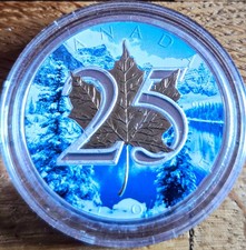 1oz Silber Maple Leaf 25th Anniversary Colorized Winter Edition 2013 Canada RCM