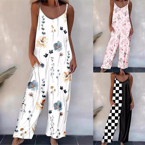 Damen blumen latzhose jumpsuit - latzhose,