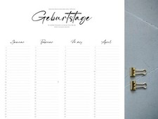Geburtstagskalender mit