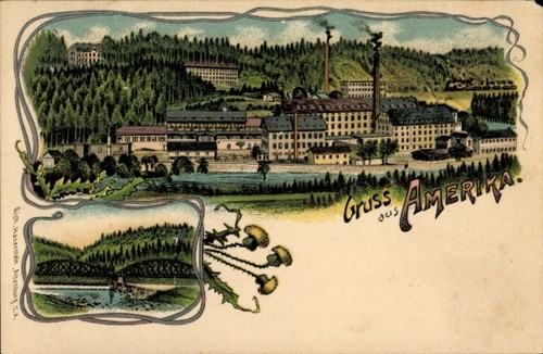 Passepartout litho amerika - passepartout,
