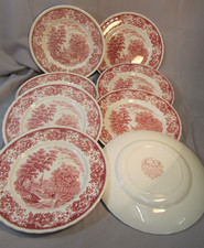 8 Teller/Speiseteller Royal Tudor Ware, Staffordshire, Serie Olde England 25,5cm