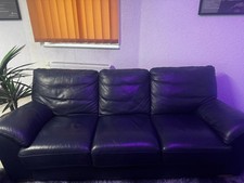 Beldivani International Echtleder Couch Dunkelblau Vierteilig Gebraucht