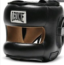Leone1947 Schutz Kopfschutz Größe Medium Schwarz Leder Brandneu CS425