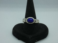 (9115)  Quinn Ring Silber 925 + blauer Stein  Innen Ø ca.18 mm