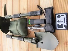 22 in1 Notfallset KLAPPSPATEN Zoom Taschenlampe Survival Armee Essbesteck BW