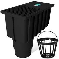 Regensinkkasten 110/125 mm Regenwasserablauf Dachrinnenablauf Hofablauf mit Sieb