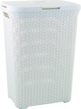 Curver Style Wäschekorb Rattan Wäschebox Wäschesammler 60L creme