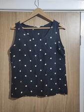 Vintage Christian Dior Coordonnés Black & White Polka Dot Sleeveless Blouse