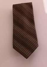 Krawatte Binder Schlips braun / beige / grau 7,5 cm breit