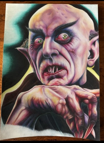 Zeichnung nosferatu unikat - zeichnung, a4