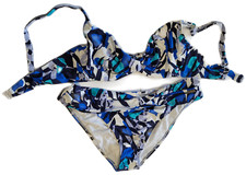 Naturana Frauen Bademode Damen Bügel Bikini weiss-blau-smaragd Cup F Gr.38,40,46