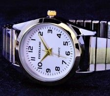 Excellanc Damen Armband Frauen Uhr Zugband Flexband Weiß Silber Gold Farben