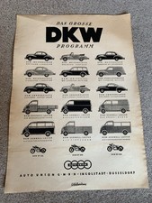 DKW Auto Union Reklame Werbung Litfaßsäule Plakat alter Druck Werbedruck