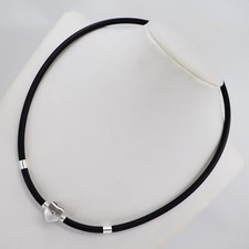 BUNZ BRILLANT-COLLIER AN KAUTSCHUKBAND IN 925/-SILBER LÄNGE:44cm