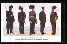 Uniformen der K. K. Gendarmerie 1869-1899, Ansichtskarte 