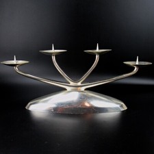 WMF Metall Kerzenständer versilbert 50er Jahre Design Silver-Plated Candleholder