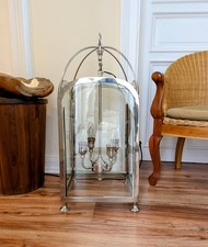 Design-Hängelampe im Laternenstil XXL Format,  4-flammig, Chrom/Nickel,  Top 1A