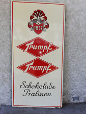 Emailleschild original, Trumpf Schokolade, 48x98 cm
