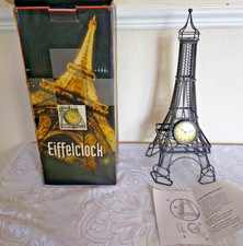 Eiffelturm Uhr verschweißt Metall Skulptur 44 cm hoch verpackt traumhafter Zustand