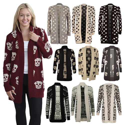 Damen strickjacke totenkopf - damen-strickjacke,