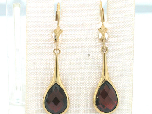 Granat ohrhänger 585 gelbgold - 585,